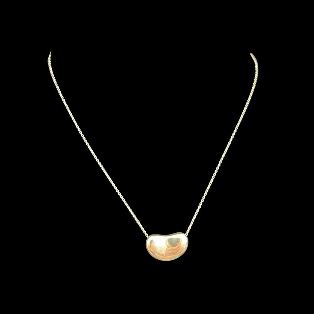 Tiffany & Co Elsa Peretti Bean Pendant in Sterling Silver 18mm on 16” Chain - Picture 2 of 13